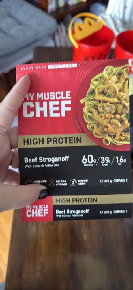 Beef Stroganoff with Spinach Fettuccine