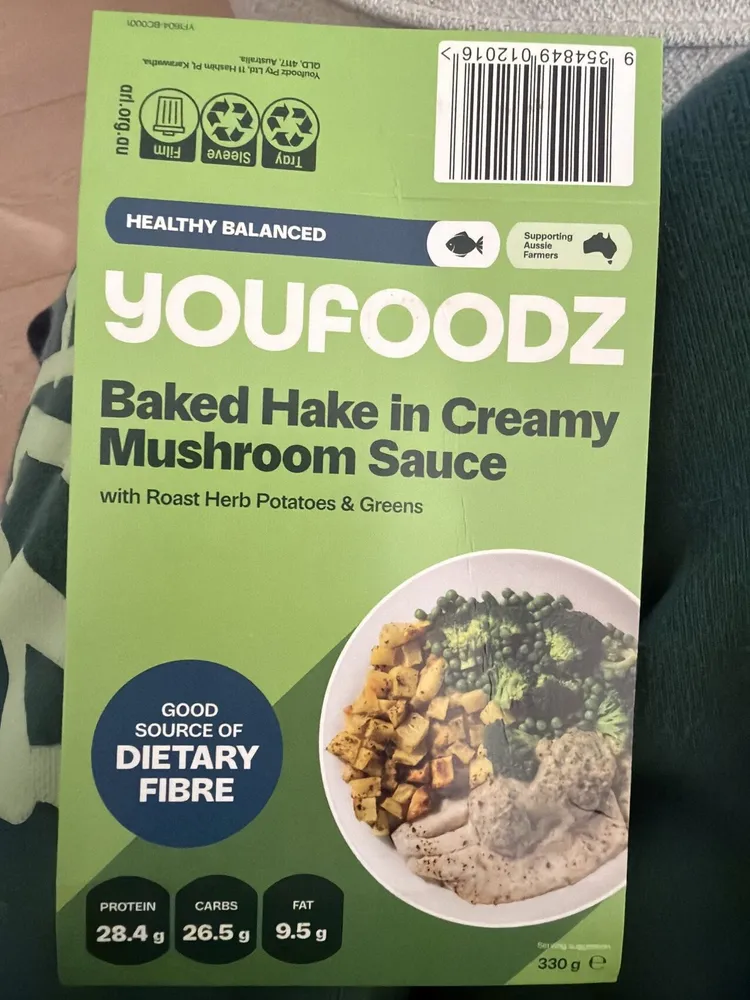 Baked Hake In Creamy Mushroom Sauce