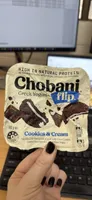 Cookies & Cream Vanilla Low-fat Greek Yogurt with Choc Cookie, Dark chocolate & Rice Crisps