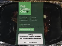 Slow cooked american style beef rib with honey bbq sauce