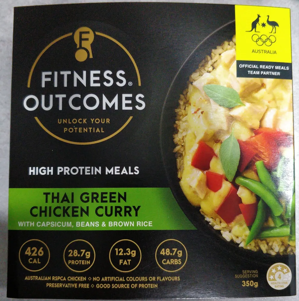 THAI GREEN CHICKEN CURRY WITH CAPSICUM, BEANS & BROWN RICE