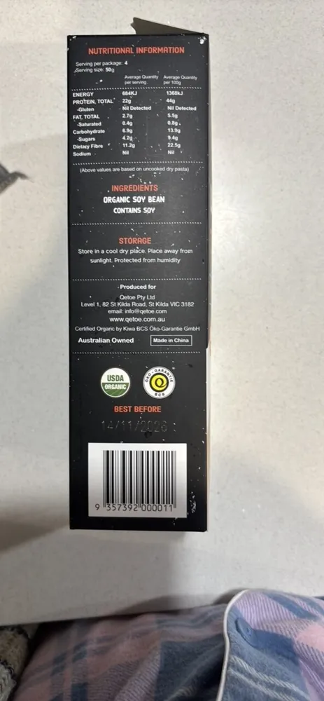 organic LOW CARB Fettuccine