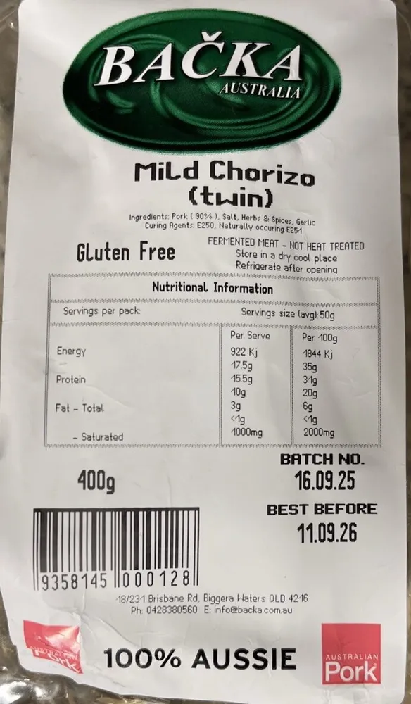 Mild Chorizo