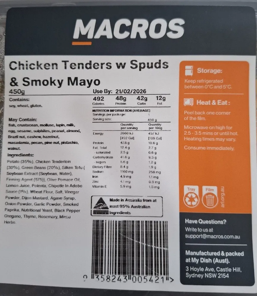 Chicken Tenders w Spuds & Smoky Mayo