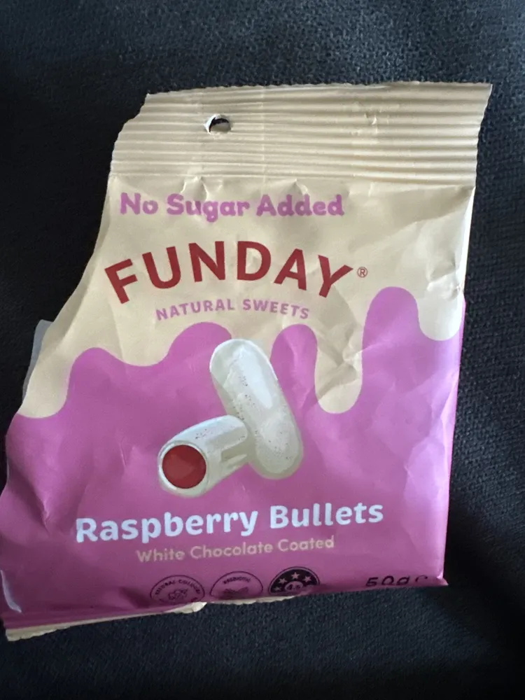 Raspberry Bullets White Chocolate Coated