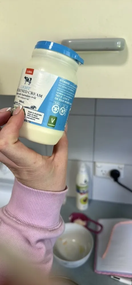 Light thickened cream