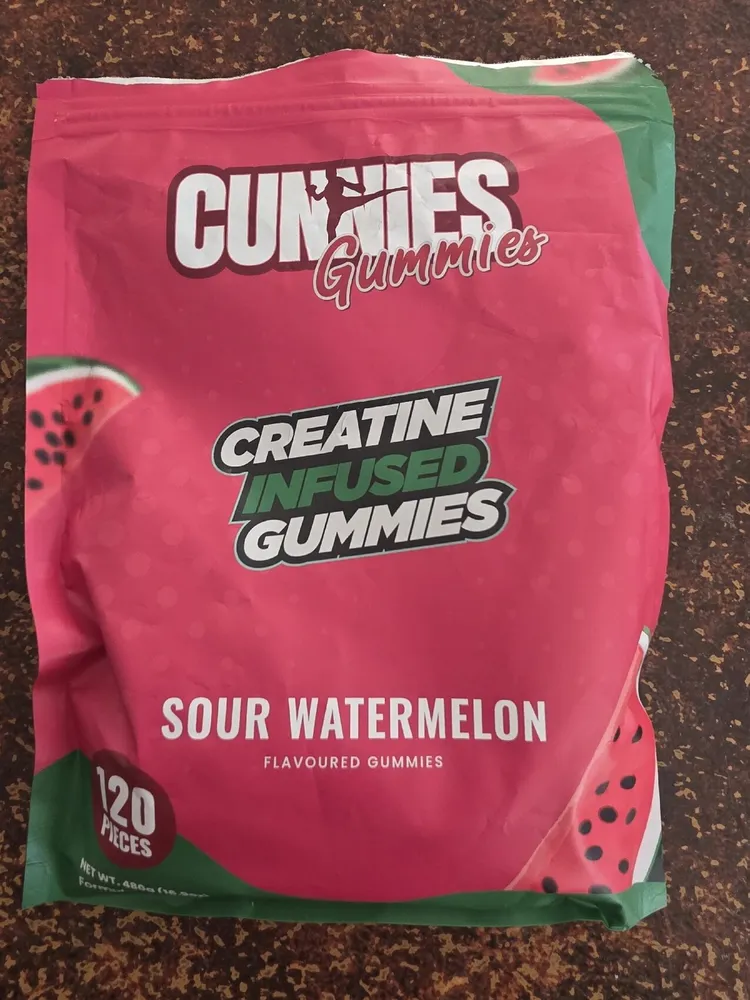 Creatine Infused Gummies Sour Watermelon Flavoured Gummies