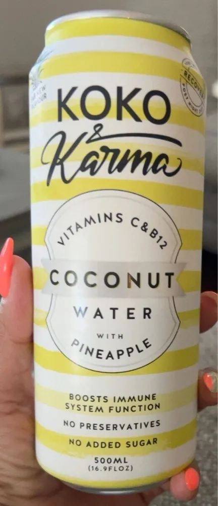 Vitamin C and B 12 coconut water with pineapple