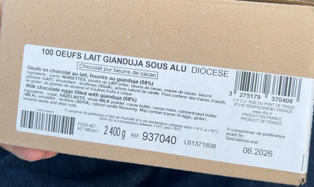 Oeufs Lait Gianduja
