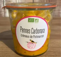 Pennes carbonara crémeux de potimarron