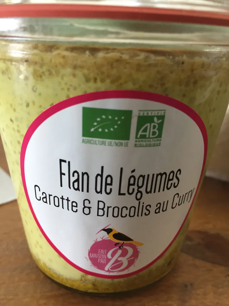 Flan de légumes carottes et brocolis au curry