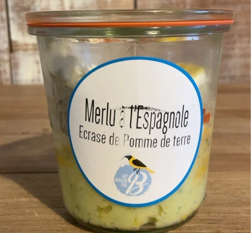 Merlu à l’espagnole ecrasé de pomme de terre
