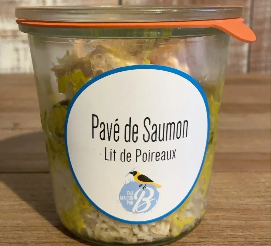 Pavé de saumon lit de poireaux