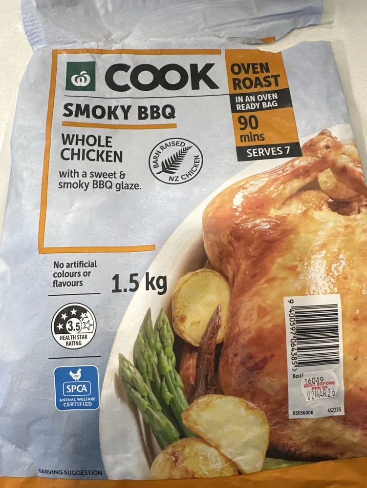 Smoky BBQ Whole Chicken Oven Roast 1.5kg