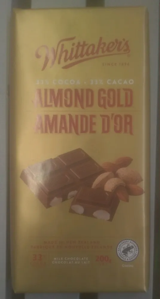 33% Cocoa Almond Gold Milk Chocolate Bar