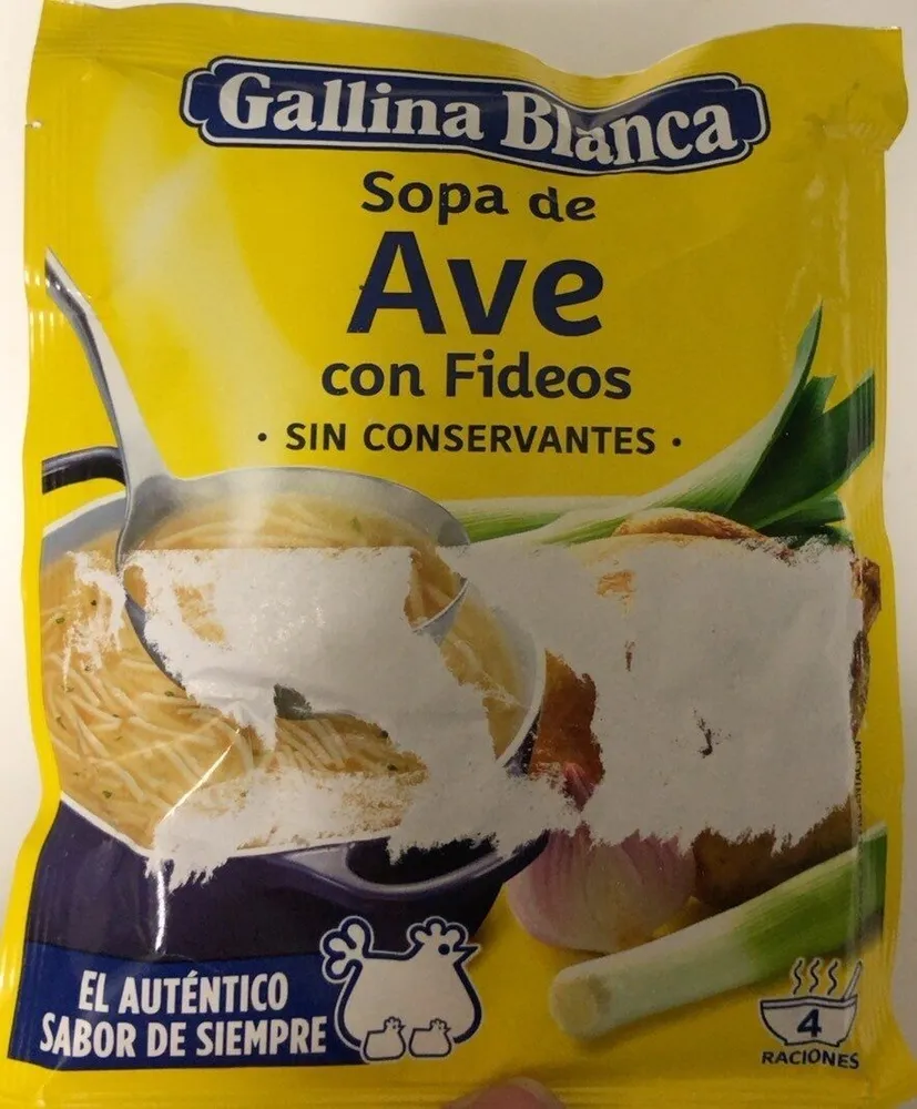 Sopa de ave con fideos
