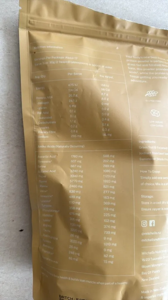 Mitchells Nutrition Bone Broth Protein Powder