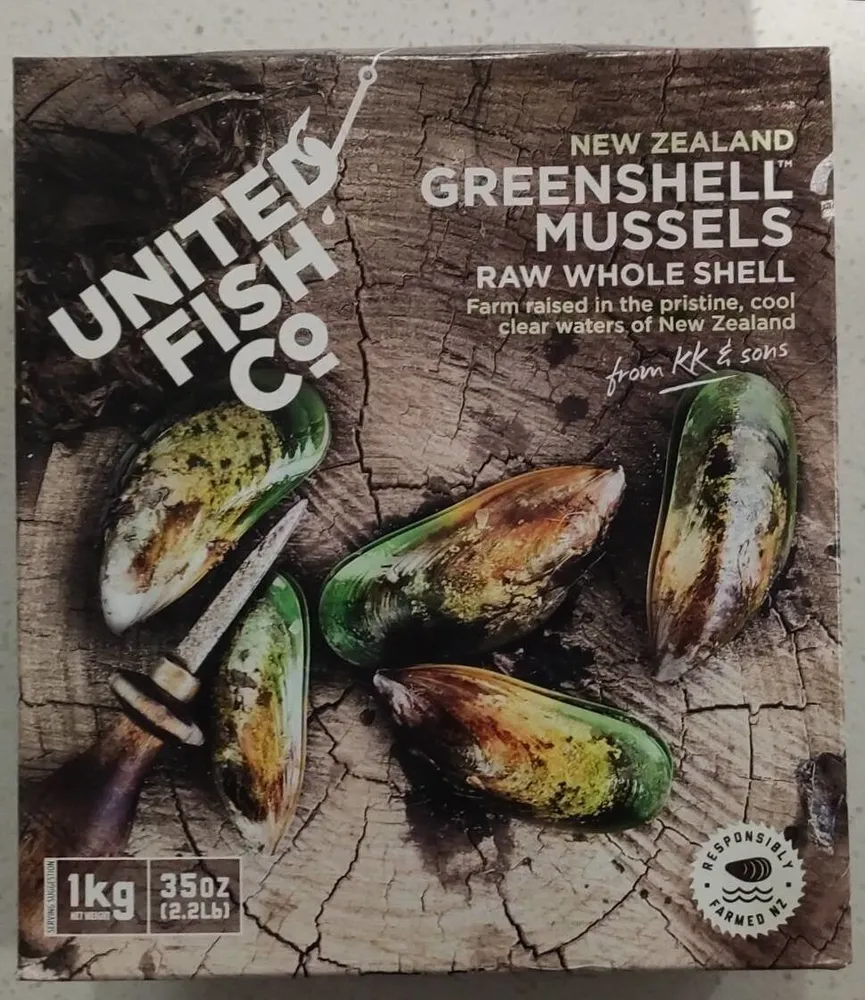 New Zealand Greenshell Mussels Raw Whole Shell