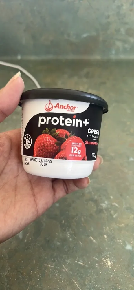 Greek Style Yoghurt with a Layer of Strawberry