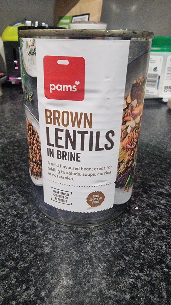 Brown lentils in brine