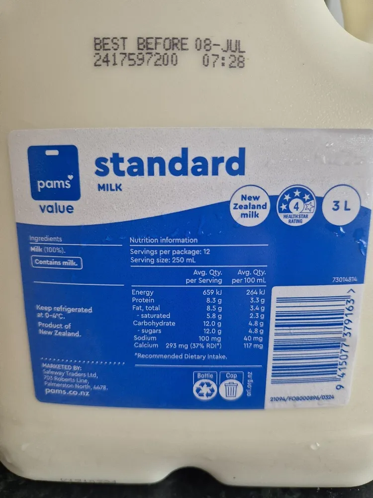 standard milk