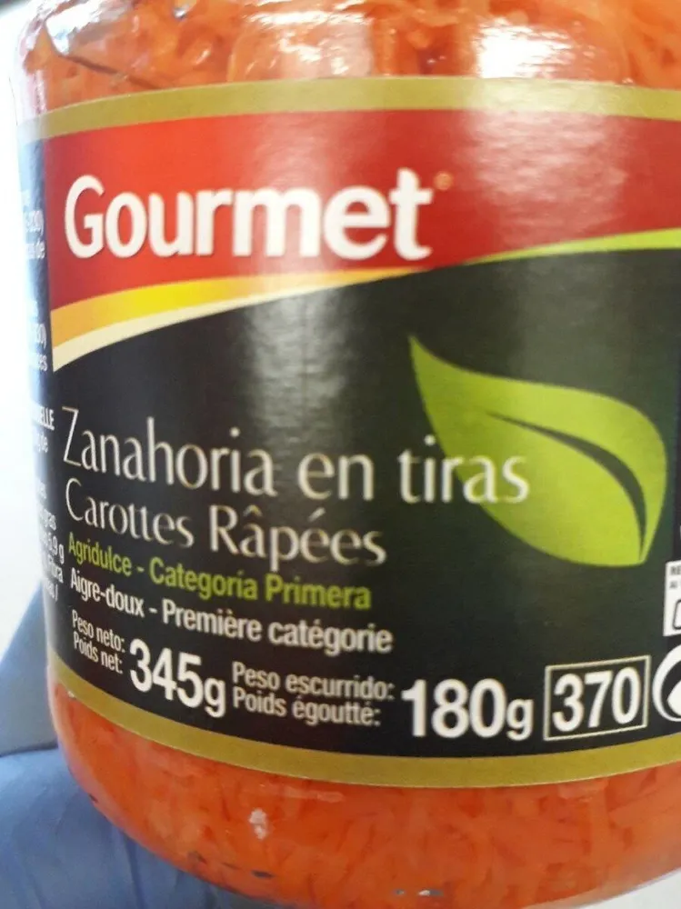 Zanahoria en tiras agridulce