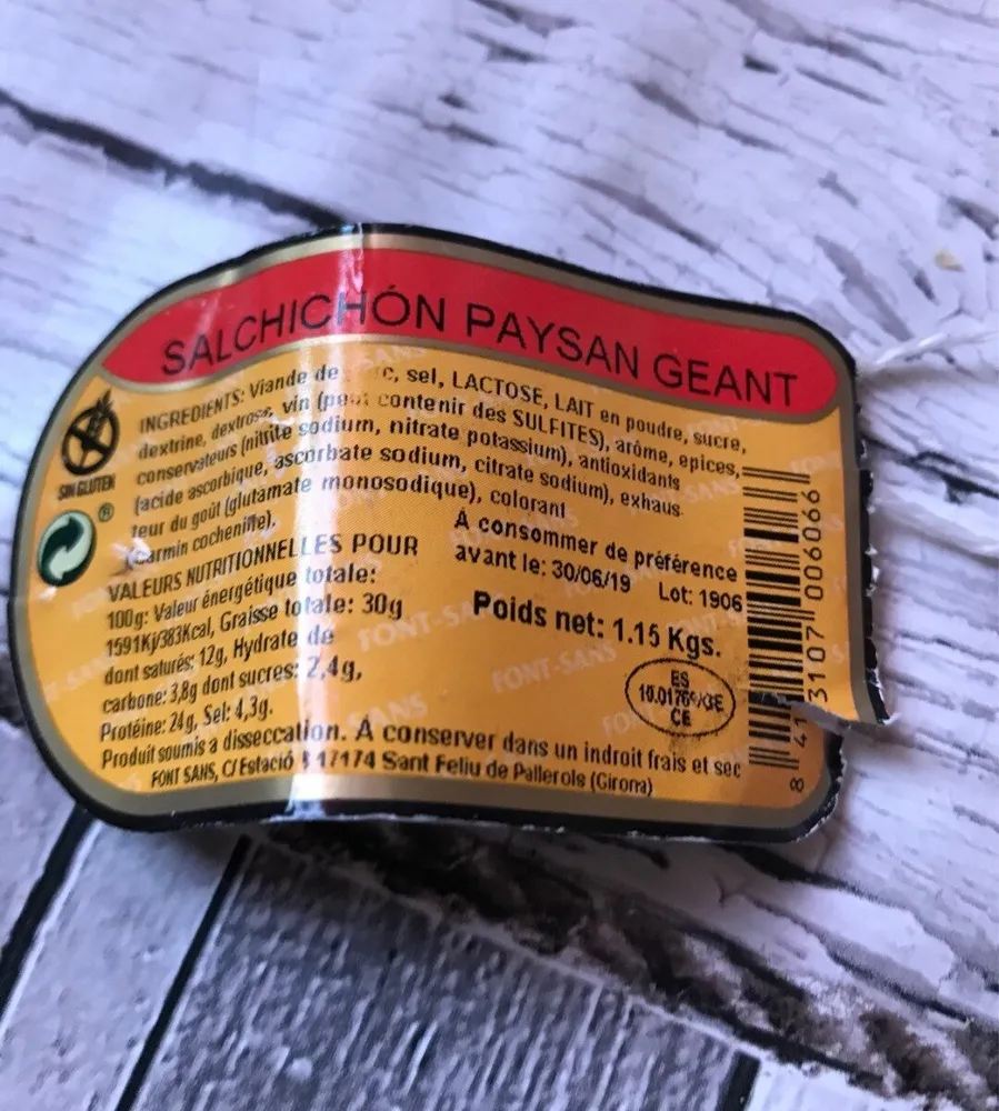 Salchichon paysan geant