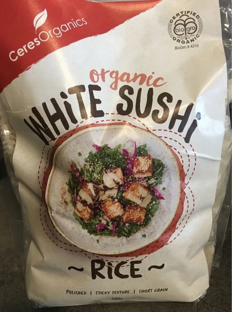 Organic white sushi rice