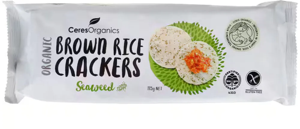 organic SEAWEED brown rice crackers
