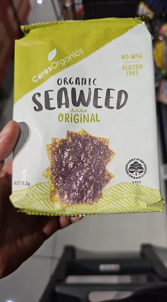 Organic seeweed. Original snack