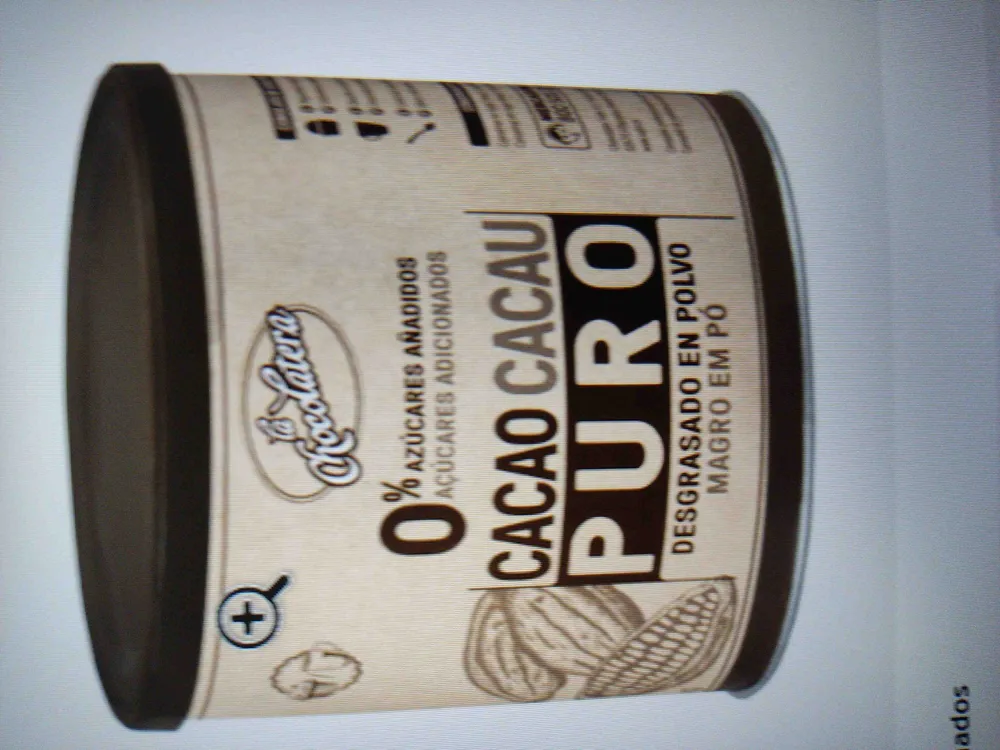Cacao puro en polvo 0% azúcar añadido