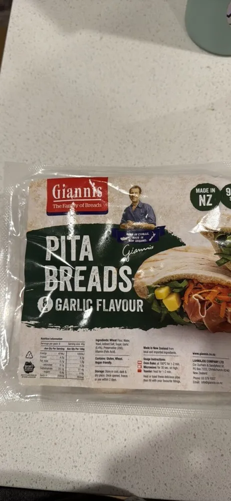 Pita Breads Garlic Flavour
