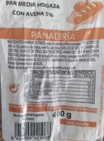 Pan media hogaza con avena 5%