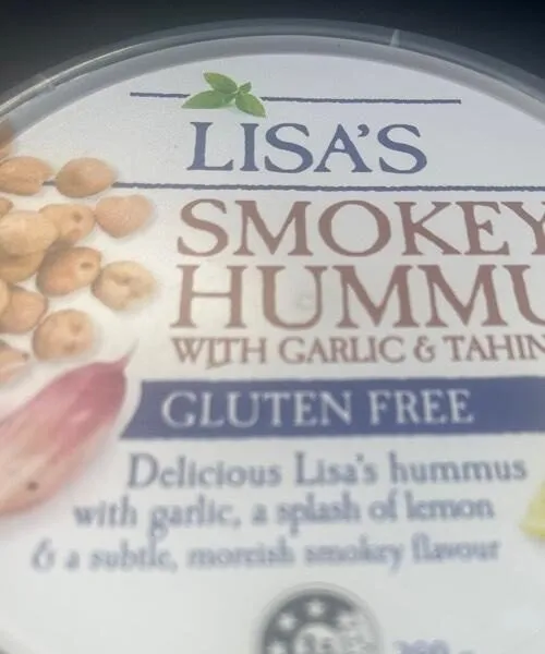 Smokey hummus with garlic and tahini gluten free