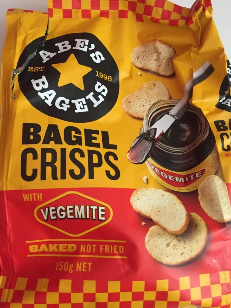 Bagel crisps with vegemite