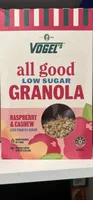 all good LOW SUGAR GRANOLA Raspberry & Cashew