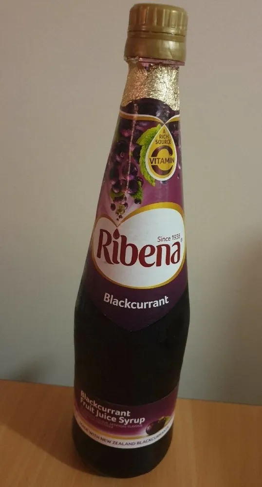 Ribena blackcurrant fruit juice syrup