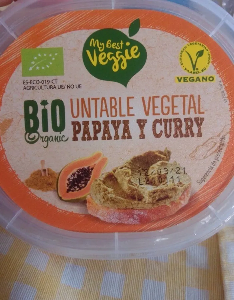 Untable vegetal papaya y curry