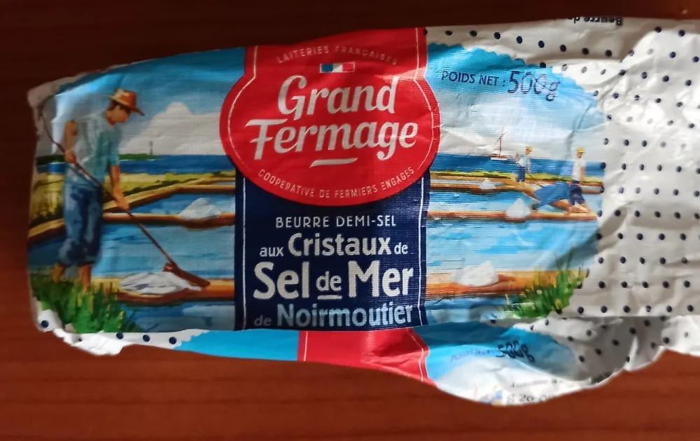 Beurre demi-sel aux cristaux de mer