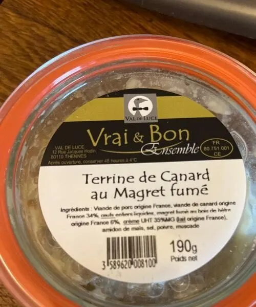 Terrine de canard au magret fumé