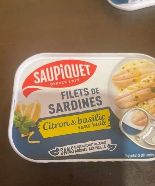 Filet de sardine citron basilic sans huile