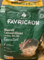 Muesli croustillant, avoine, blé, riz