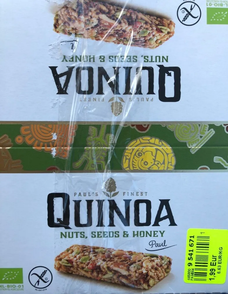 Barre quinoa avec noisette, graines et miel