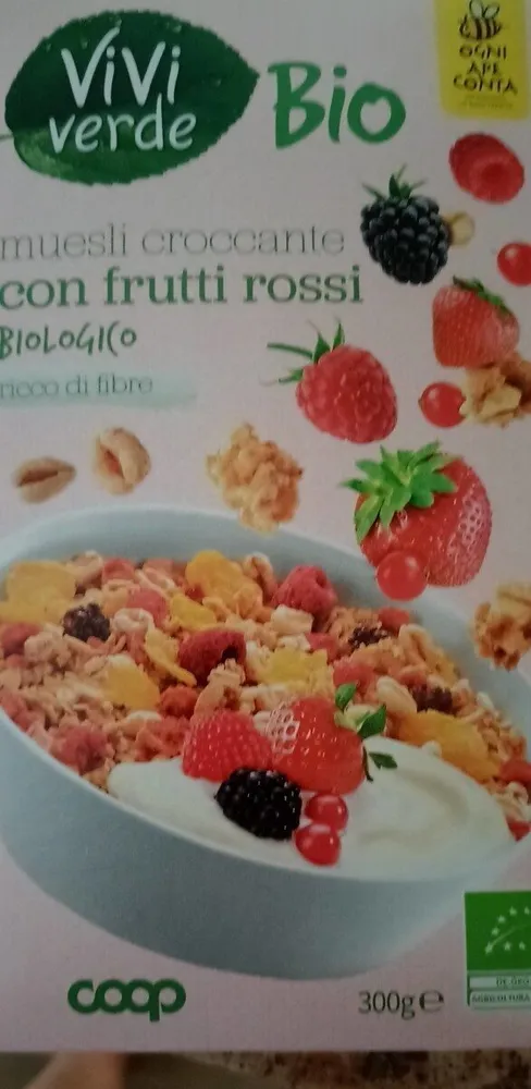 Musei croccante con frutti rossi