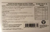 Crevettes butterfly panées pré-frites surgelées