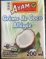 Crème de coco allégée