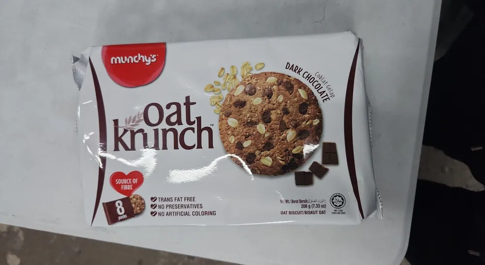 Munchy's Oat Krunch Dark Chocolate Crackers 8 Packs 208G