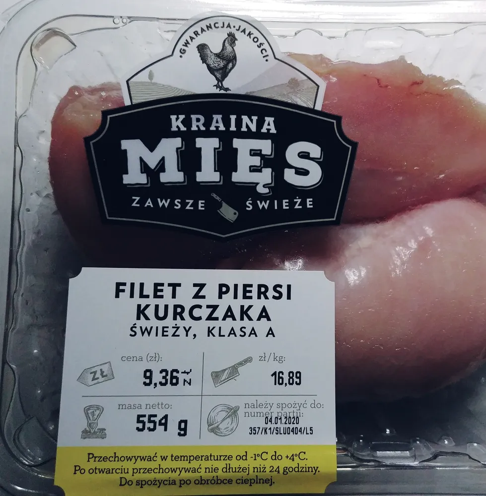 Filet z piersi kurczaka świeży, klasa A