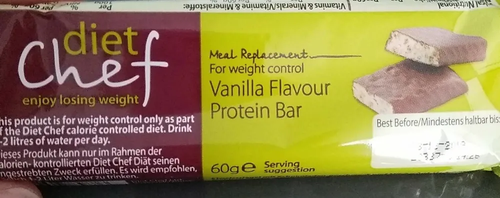 Vanilla flavour protein bar