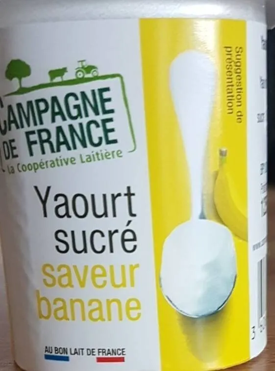 Yaourt sucre saveur banane